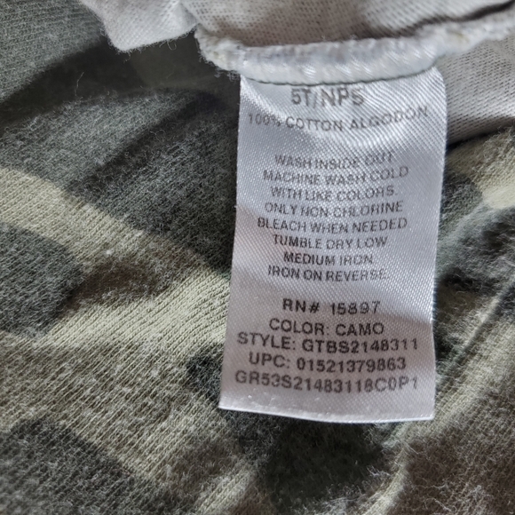 Garanimals 100% Cotton Green Camo Camouflage Tank Top Size 5T Toddler Boy GUC - Picture 3 of 5